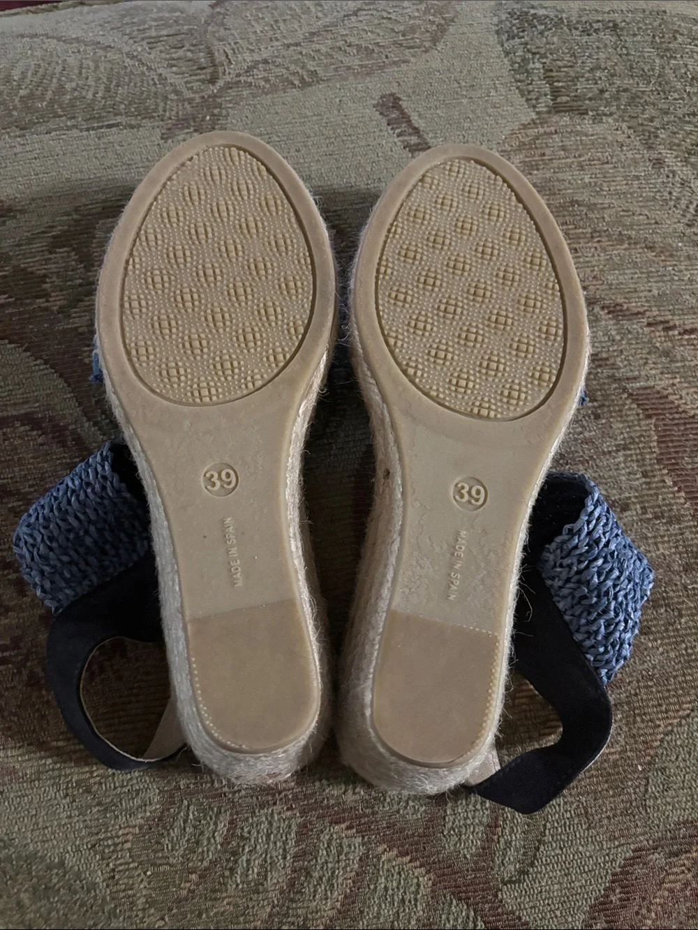 Juncal Aguirre  Blue Woven Espadrille Wedge Sandals